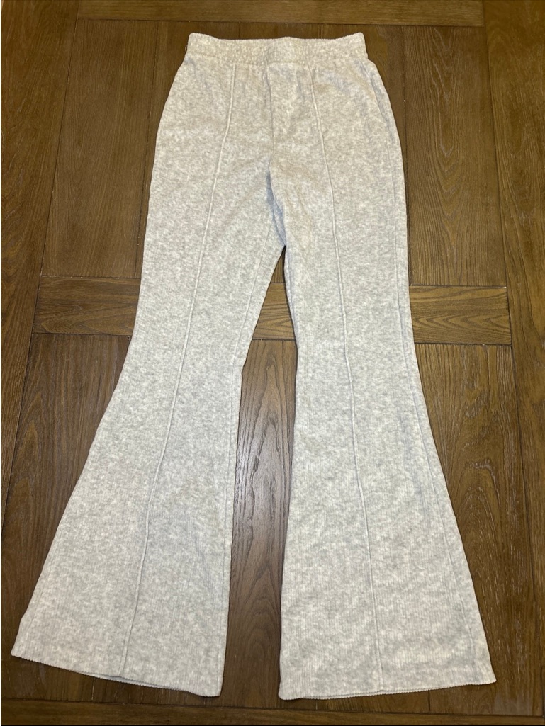 Aerie Light Gray Knit Flare Lounge Pants
